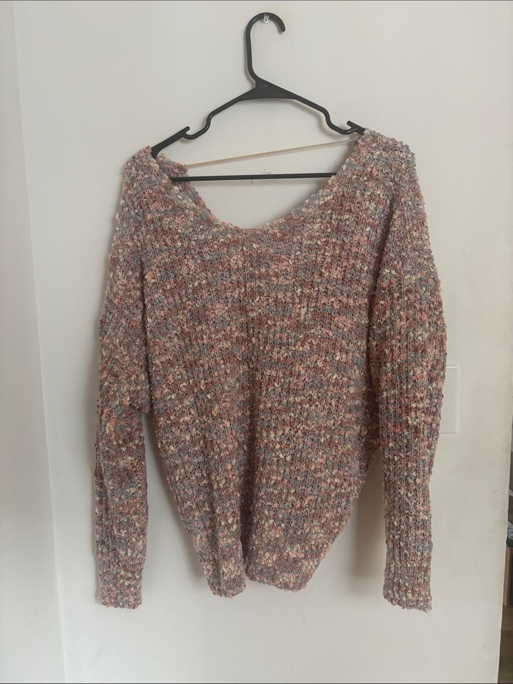 Hayden Multicolor Pink Blend V-Neck Sweater